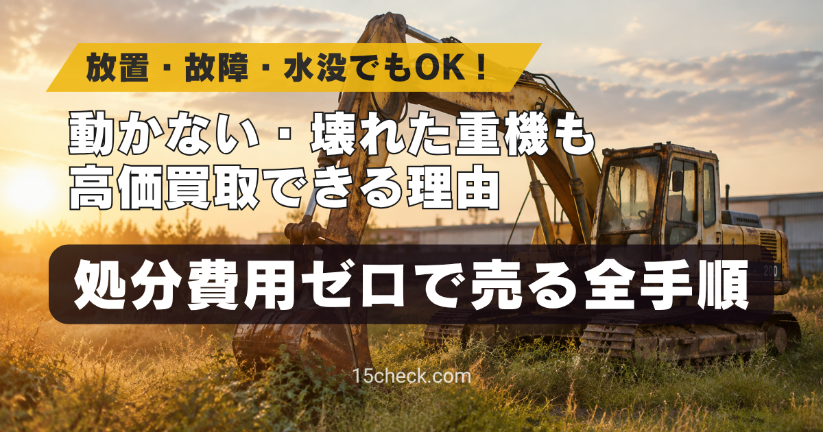 動かない・壊れた重機も高価買取！処分費用ゼロで売る全手順